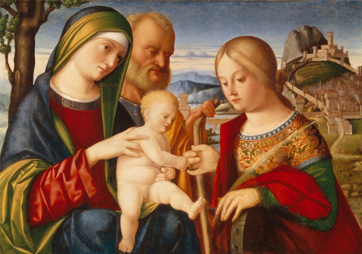 Saint Catherines mystiska äktenskap av Francesco di Bernardo de Vecchi Santacroce