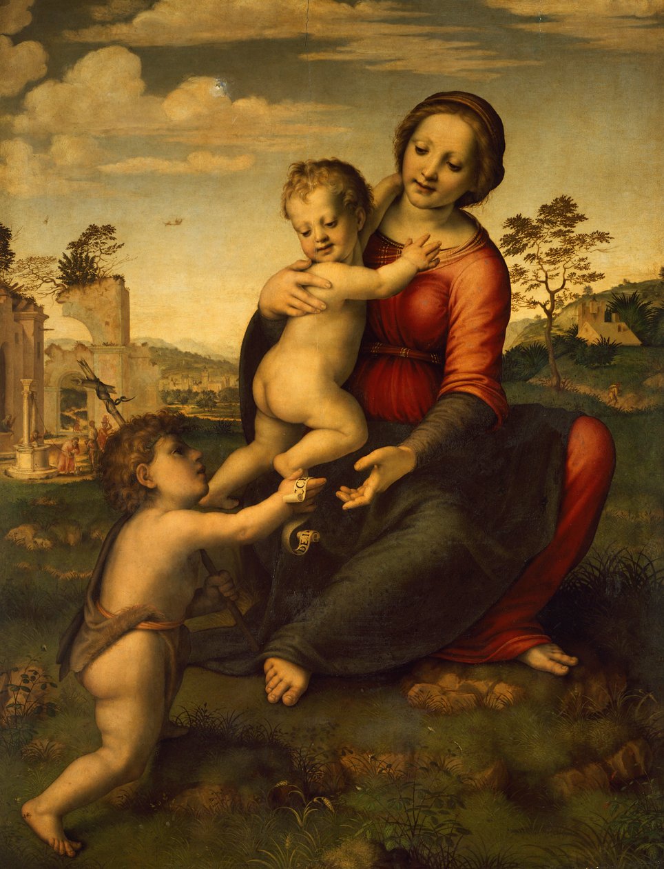 Vår Fru av brunnen, cirka 1517, av Franciabigio (1482-1525), tempera på trä av Francesco di Cristofano Franciabigio