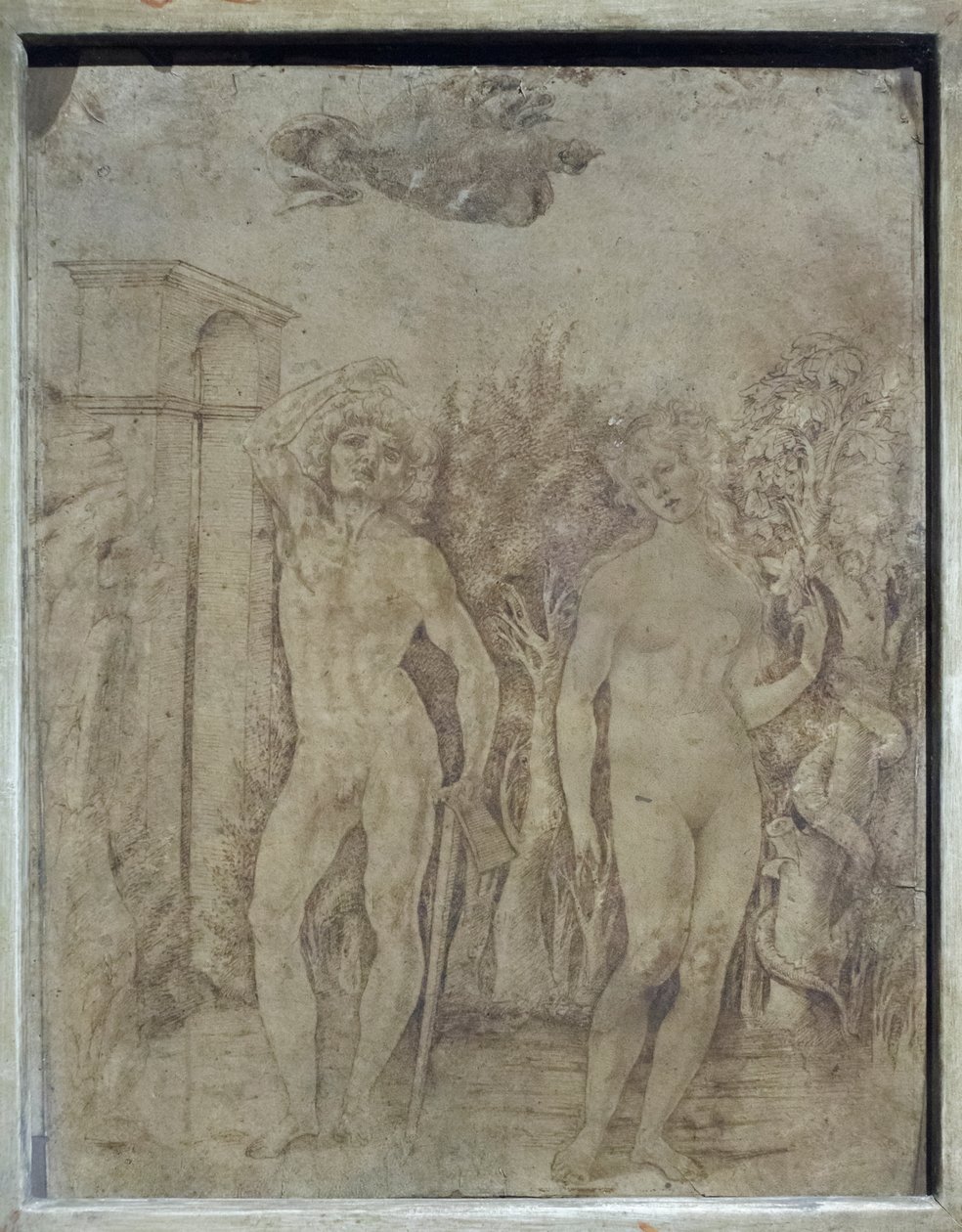 Adam och Eva, ca 1470 (penna och bläck på pergament) av Francesco di Giorgio Martini