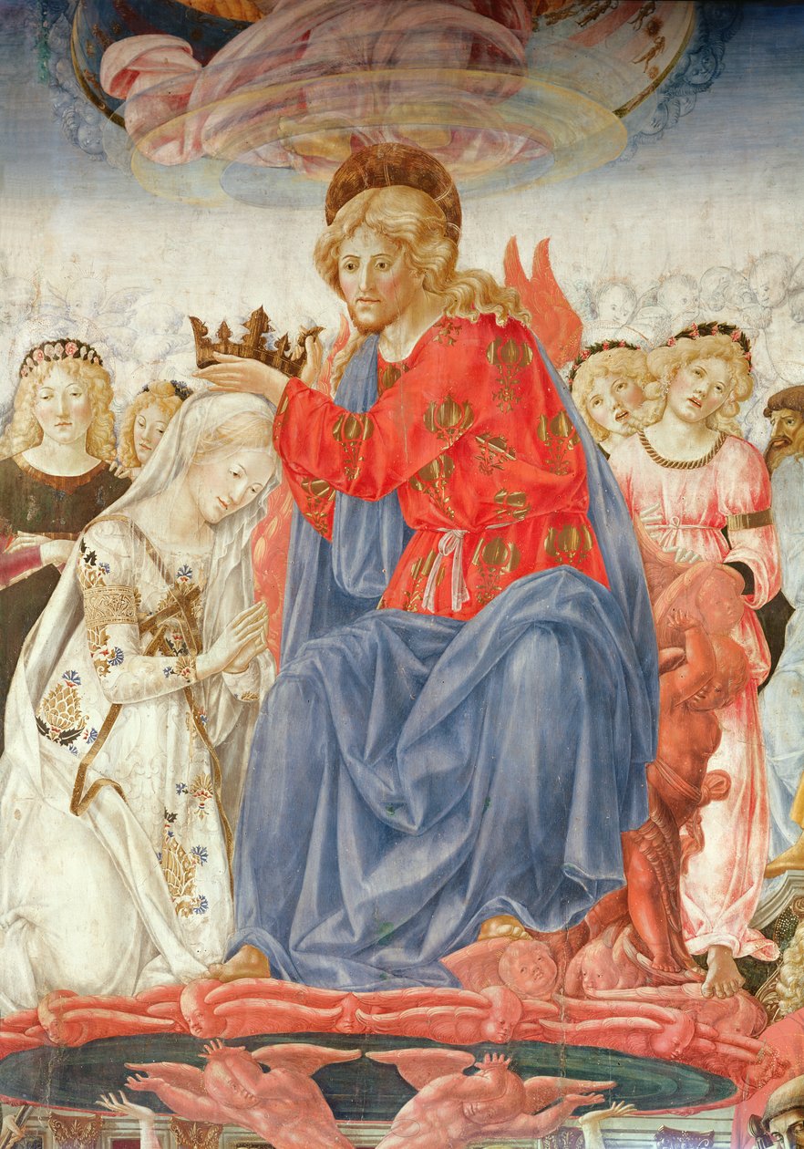Detalj av Jungfruns kröning (olja på panel) av Francesco di Giorgio Martini