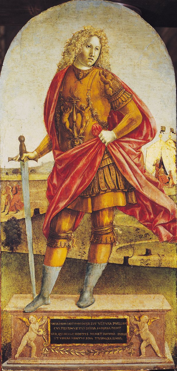 Publius Scipio Africanus (ca 235-183 f.Kr.) (olja på panel) av Francesco di Giorgio Martini