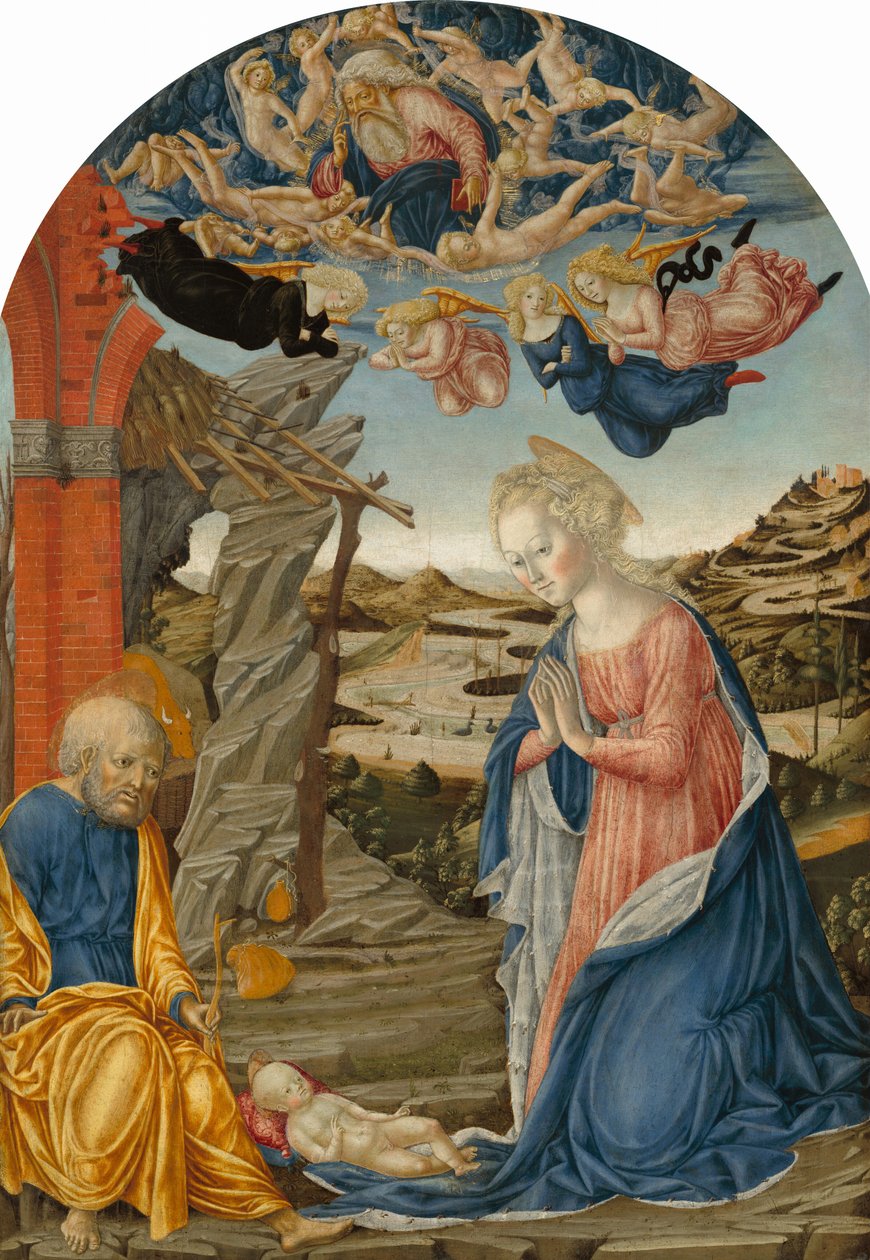 Födelsekyrkan, med Gud Fadern omgiven av änglar och keruber, ca. 1470. av Francesco di Giorgio Martini