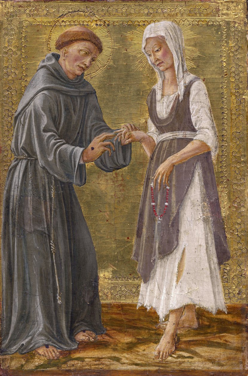 Det heliga utbytet mellan Saint Francis och Lady Poverty par Francesco di Giorgio Martini (1439-1501). Tempera på panel av Francesco di Giorgio Martini