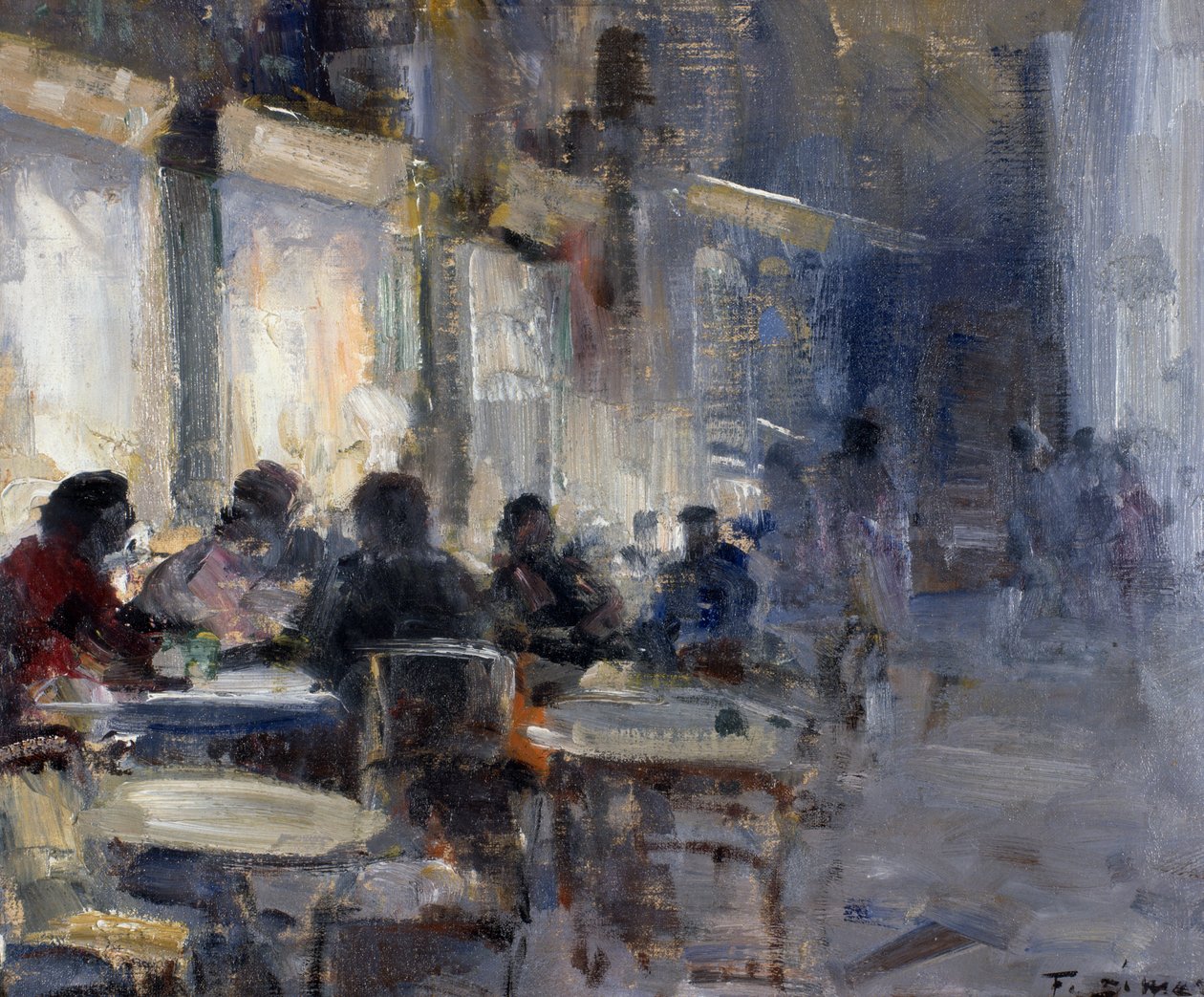 Schmidt café på natten, av Francesco di Marino (1892-1954) av Francesco di Marino
