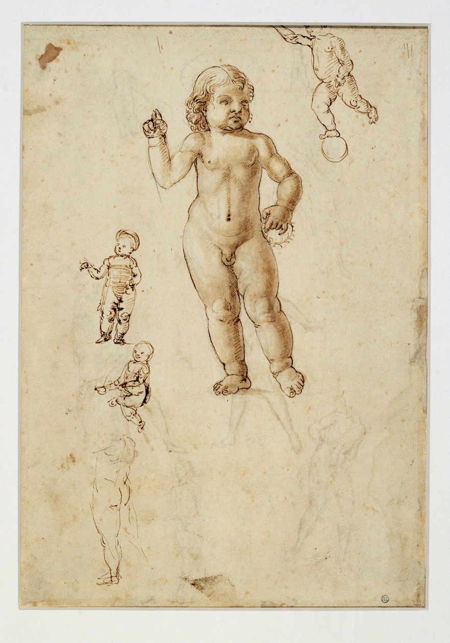 Fem studier av barn ... av Francesco di Simone (attr. to)