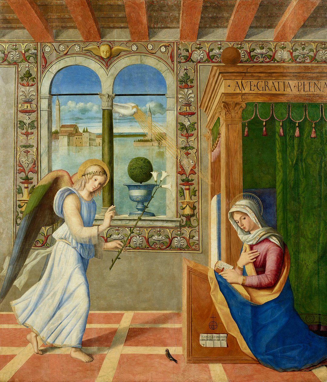 Bebådelsen, 1504. av Francesco di Simone da Santacroce