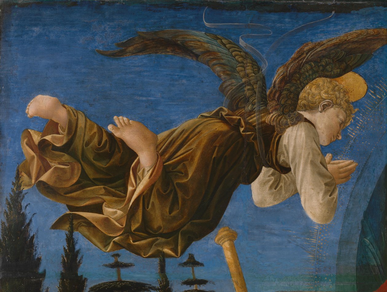 Ängelpanel av altartavlan i Pistoia Santa Trinità, 1455-1460 av Francesco di Stefano Pesellino