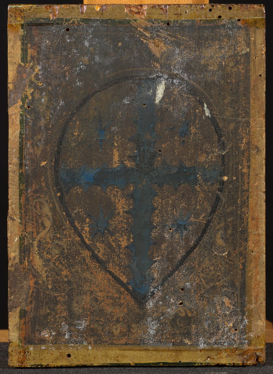Verso of Annunciation Diptyk med kors med stjärnor omsluten av en Mandorla av Francesco di Stefano Pesellino