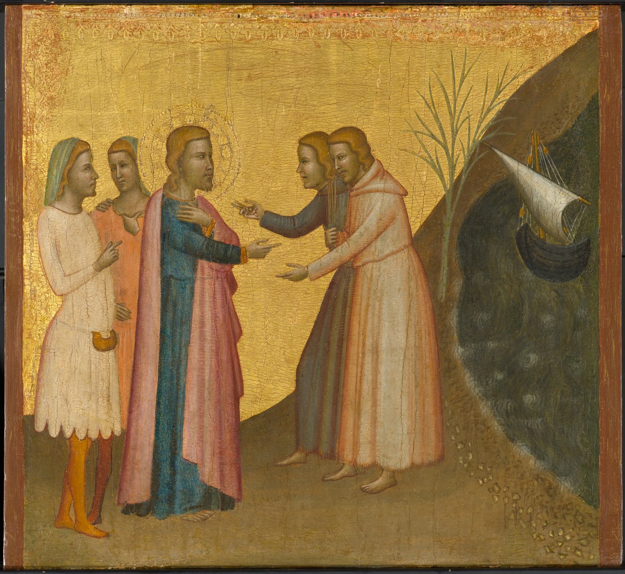 Acteus och Eugenius bönfaller St. Johannes evangelisten att återställa sin rikedom, ca 1370-1380 (tempera och bladguld på panelen) av Francescuccio Ghissi