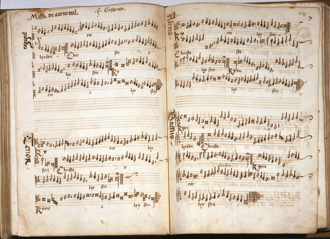 Karnevalsmässa i "Liber Capella" av Franchini (Franchino) Gaffurio (Franchinus Gaffurius) (1451-1522). Volym III av Franchini Gaffurio