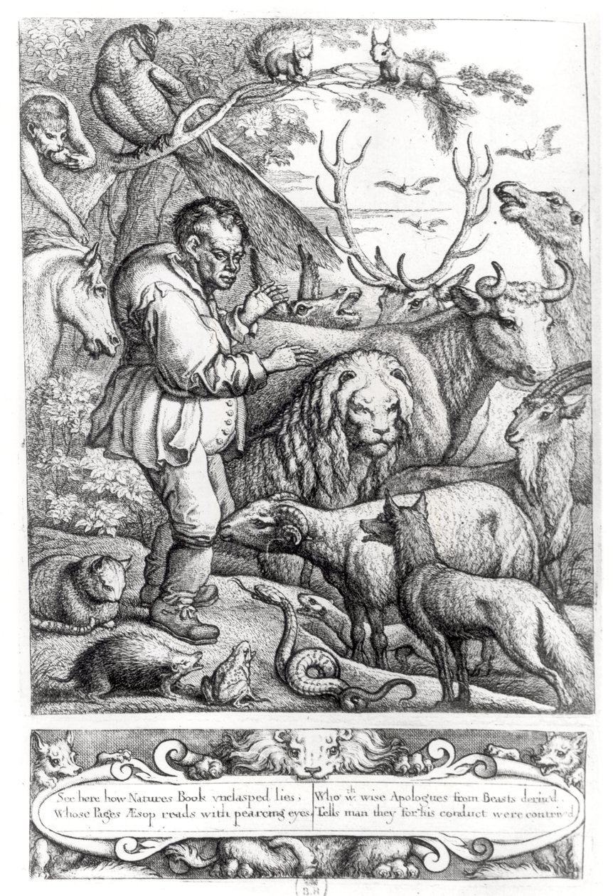 Illustration från introduktionen till Aesops fabler, 1666 av Francis Barlow