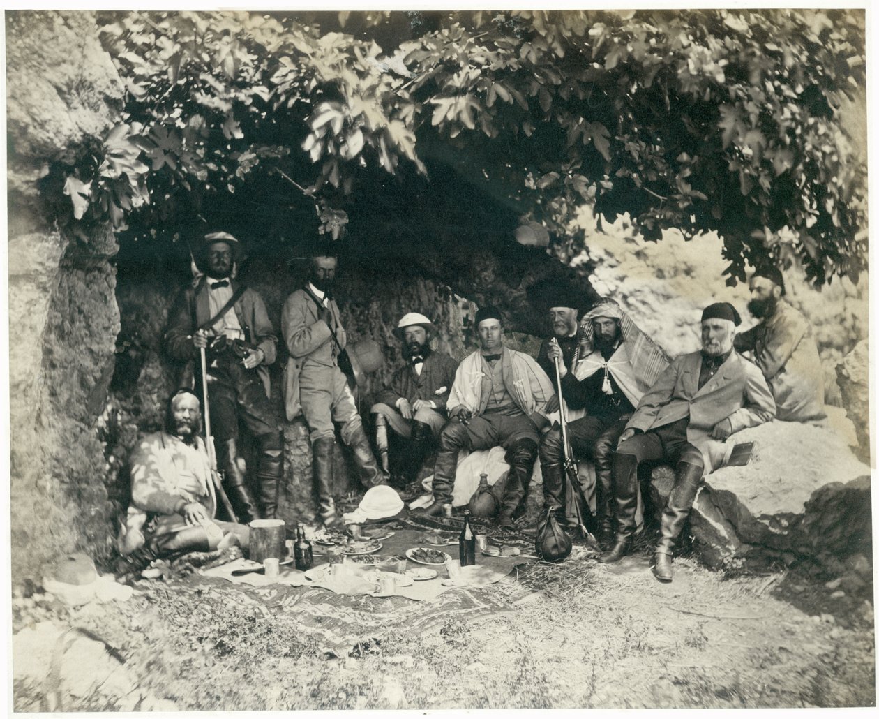 Prinsen av Wales fest i Ain-et-Tin (Khan Minyeh), 1862 av Francis Bedford
