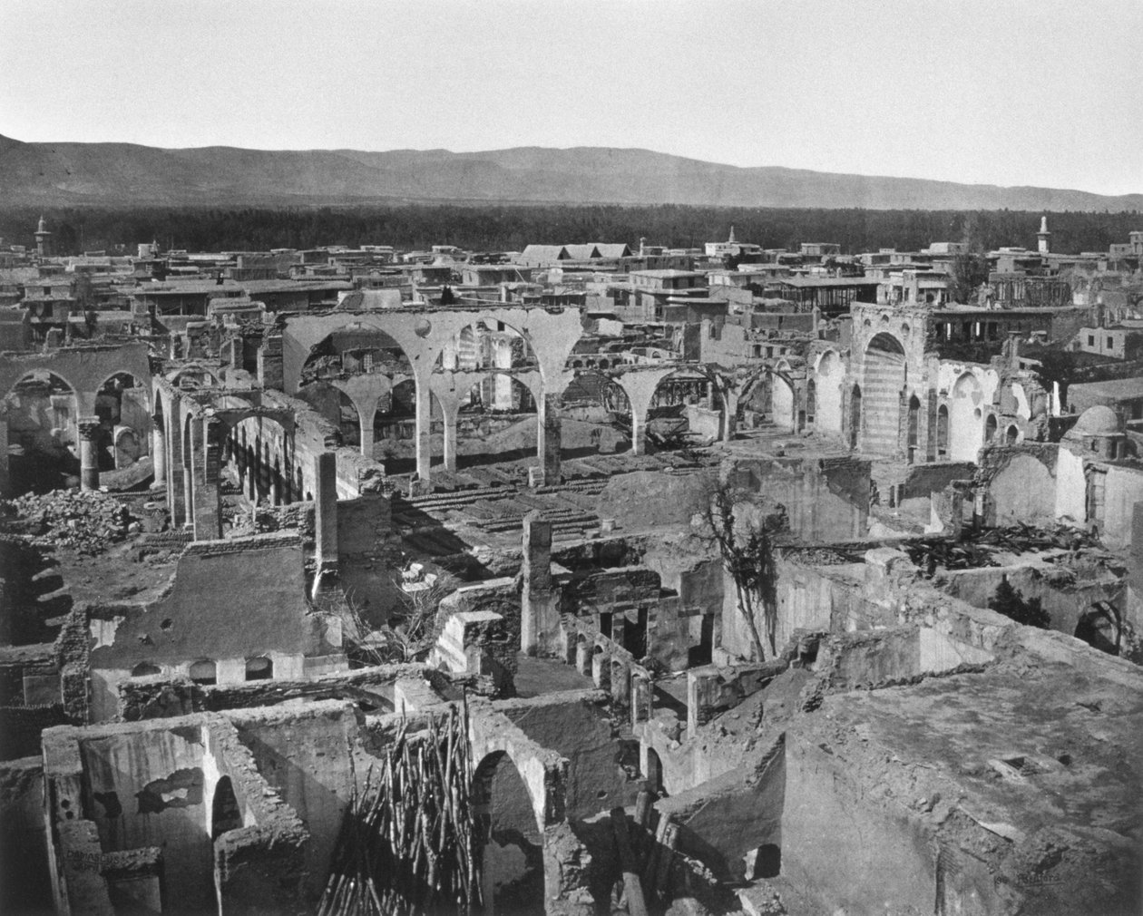 Utsikt över det kristna området, staden Damaskus efter branden 1860, 1862 av Francis Bedford