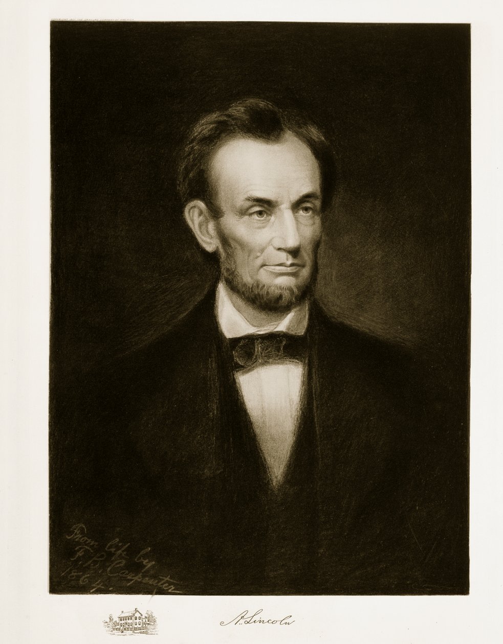 Abraham Lincoln, USA:s 16:e president, 1864, pub. 1901 (fotogravyr) av Francis Bicknell Carpenter