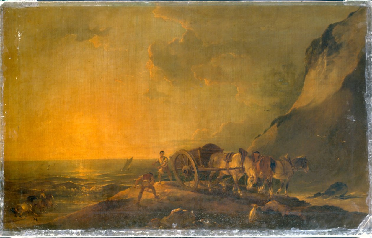 Sea Shore with Horse and Cart  av Francis Bourgeois