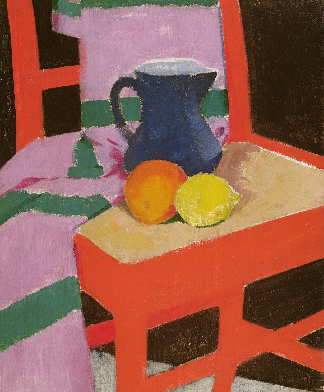 Den röda stolen (Den blå kannan) c.1934 av Francis Campbell Boileau Cadell