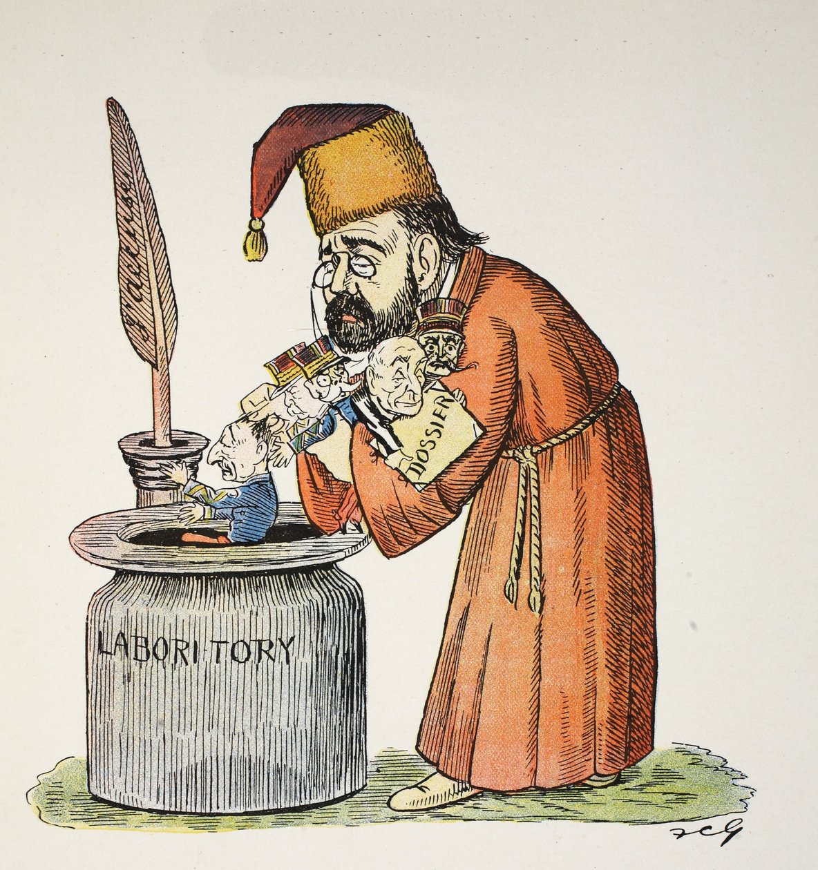 Allt Z- och gjort, illustration från The Struwwelpeter Alphabet, vers av Harold Begbie (1871–1929) av Francis Carruthers Gould