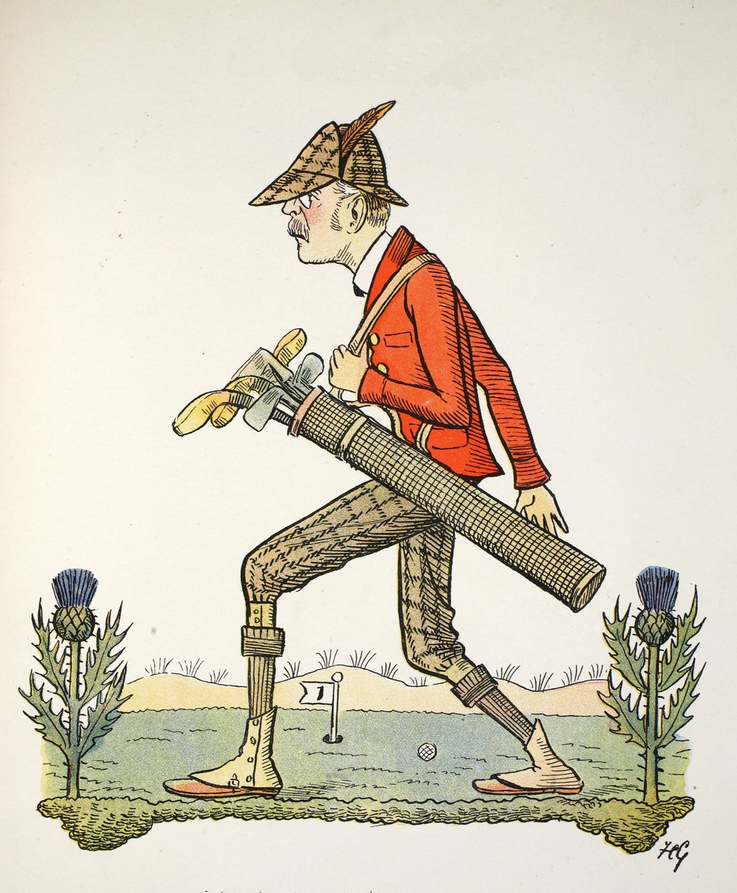 The Indefinite Article, illustration från The Struwwelpeter Alphabet, vers av Harold Begbie (1871–1929) av Francis Carruthers Gould