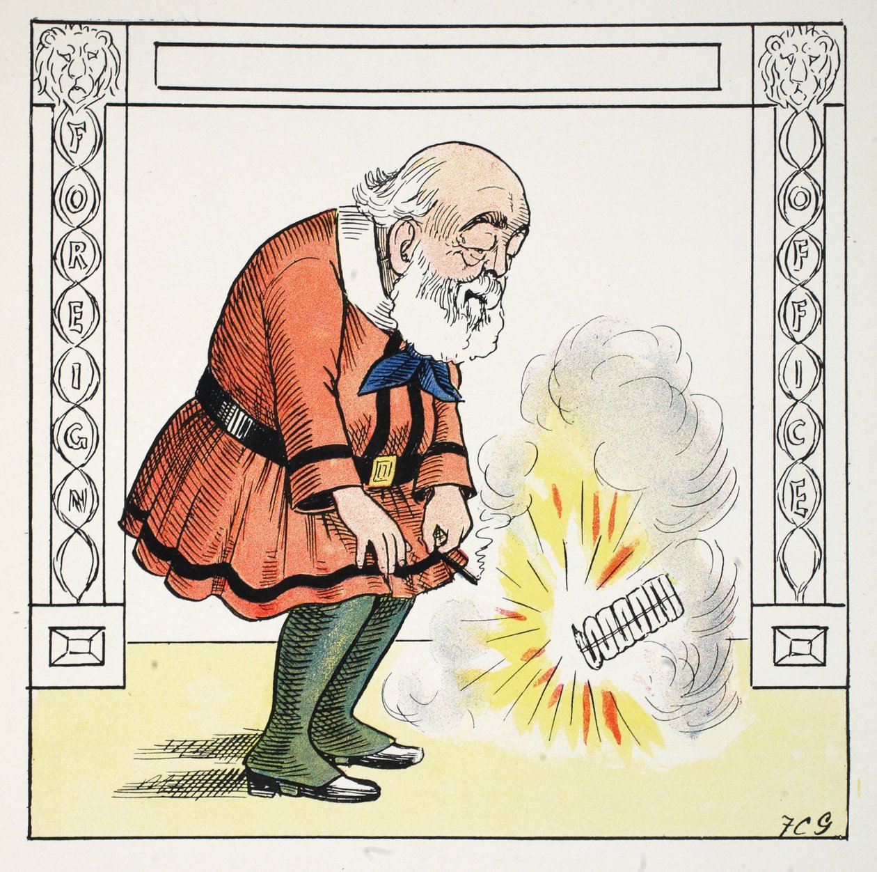 S-märket, illustration från Struwwelpeter-alfabetet, vers av Harold Begbie (1871-1929) av Francis Carruthers Gould