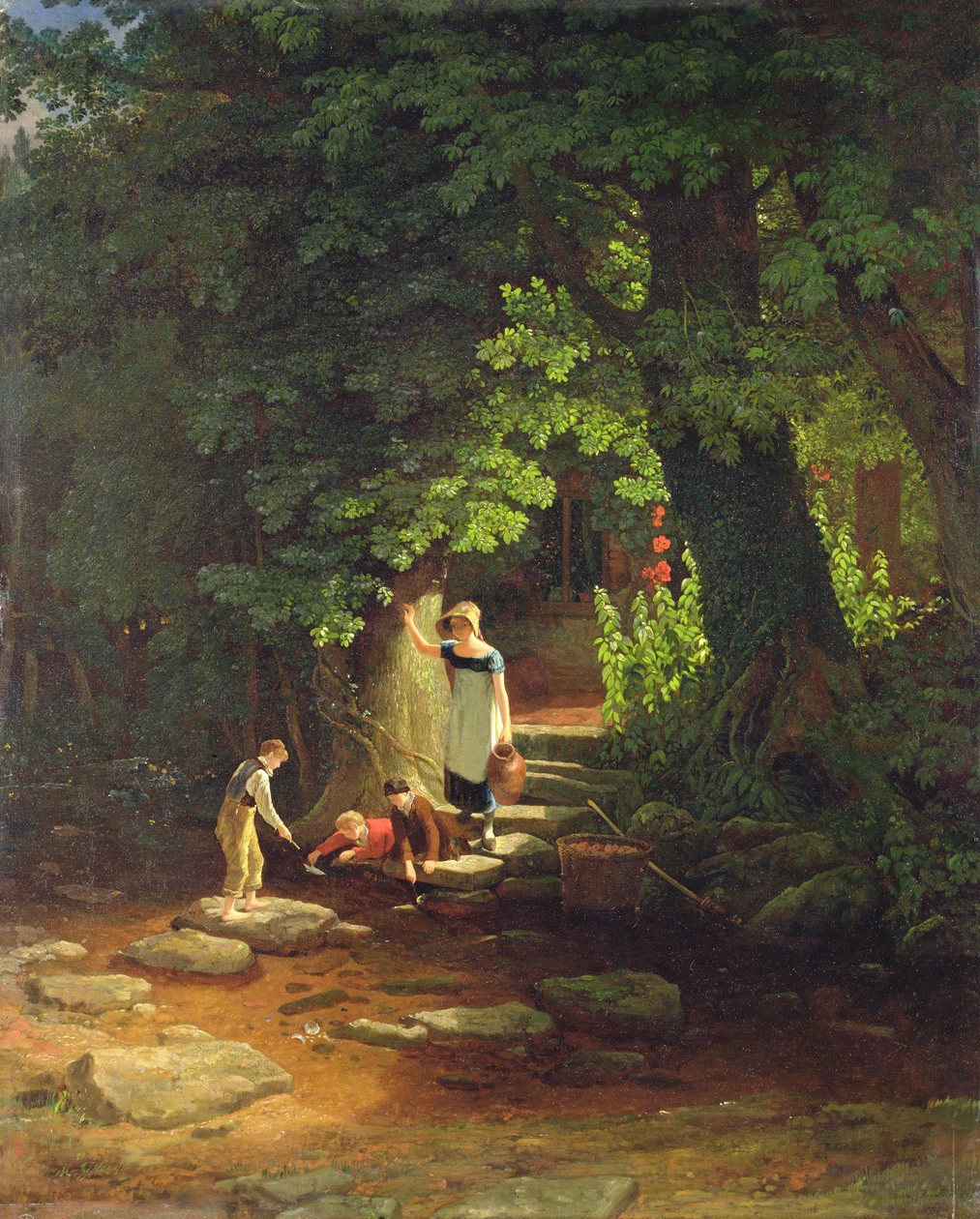Barn vid en bäck, ca 1822 av Francis Danby