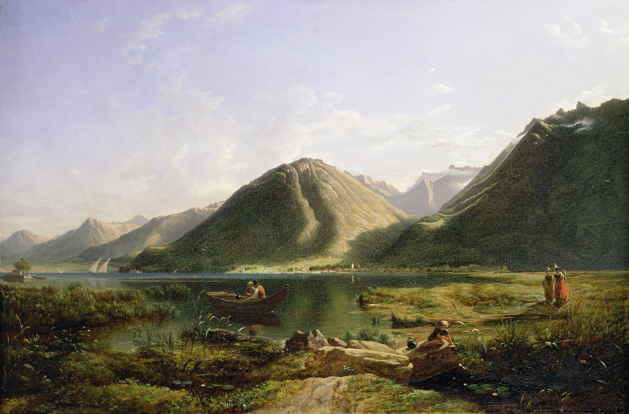Enden af Genevesøen, 1835 sverige av Francis Danby