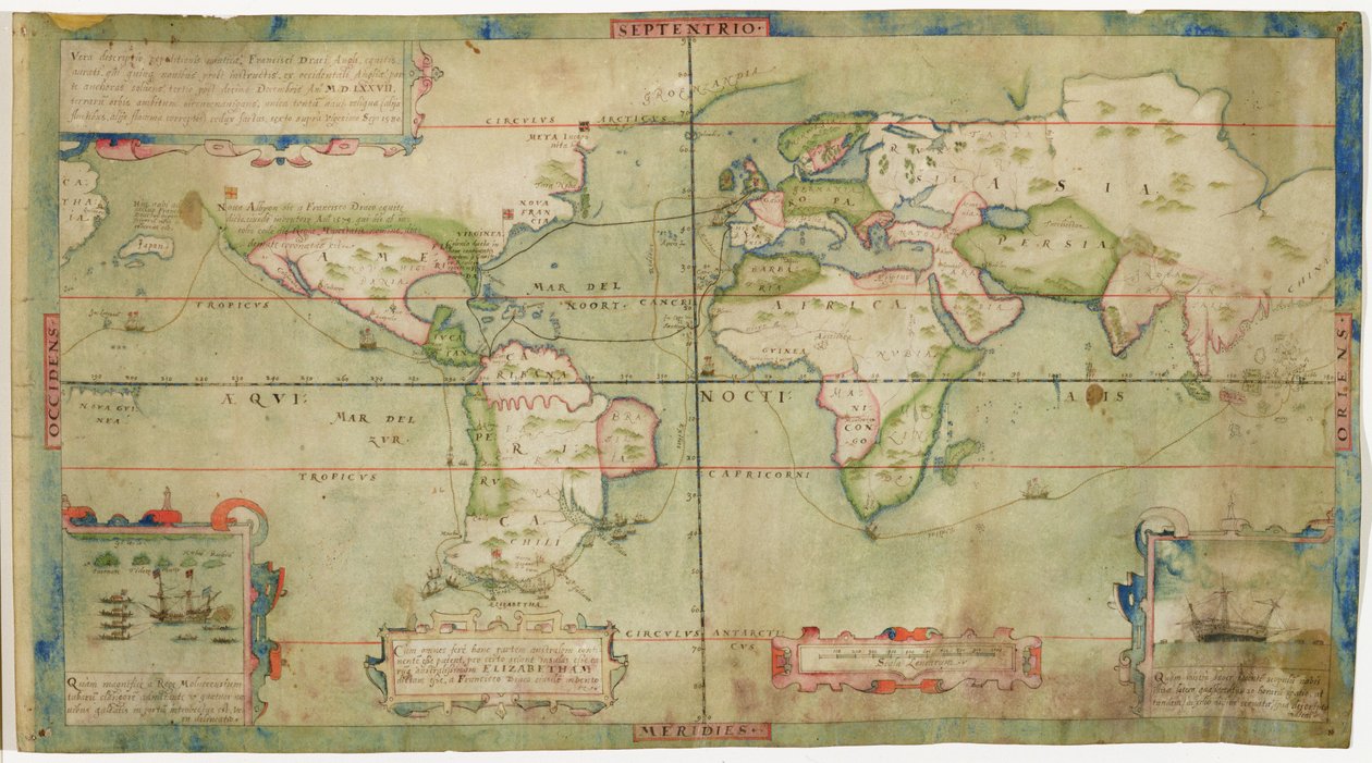 En sann beskrivning av Francis Drakes sjöexpedition, som med fem skepp avgick från den västra delen av England den 13 december 1577, cirkumnavigerade jorden runt och återvände den 26 september av Francis Drake