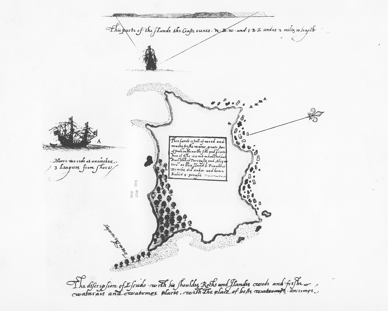 Beskrivning av Isla Escudo de Veraguas av Francis Drake av Francis Drake