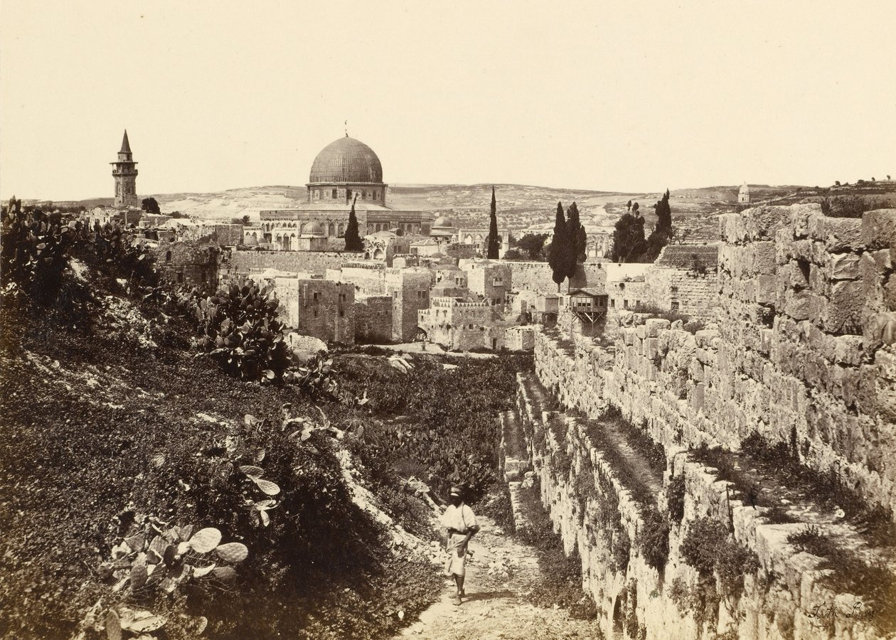 Tempelplatsen Jerusalem från Sions berg av Francis Frith