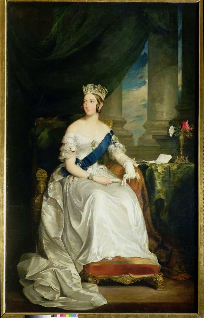 Drottning Victoria, 1843 (och detalj 60267) av Francis Grant