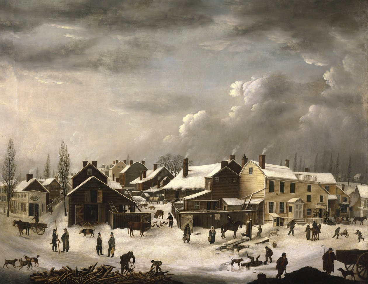 Vinterscen i Brooklyn av Francis Guy