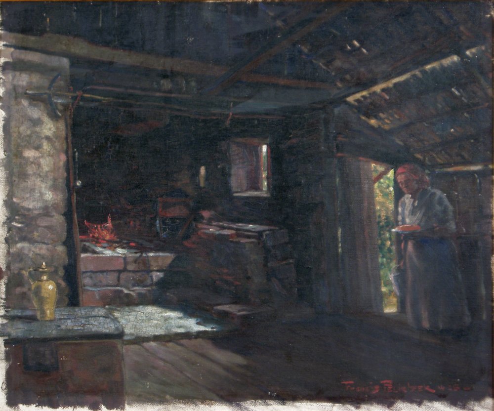 Interior com fogaon av Francis Pelichek