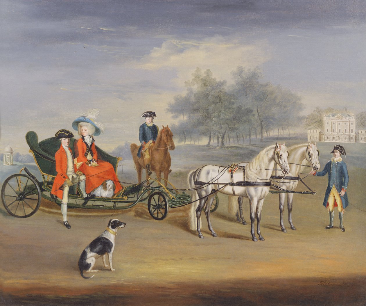 Edward Stratford, 2nd Earl of Aldborough, och hans hustru, Anne Elizabeth, i Grounds of Stratford Lodge, Baltinglass, County Wicklow, Irland, ca 1787 av J. Francis Sartorius