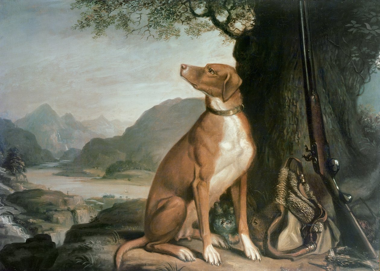 G. M. Johnstons favoritvapenhund i ett landskap av J. Francis Sartorius