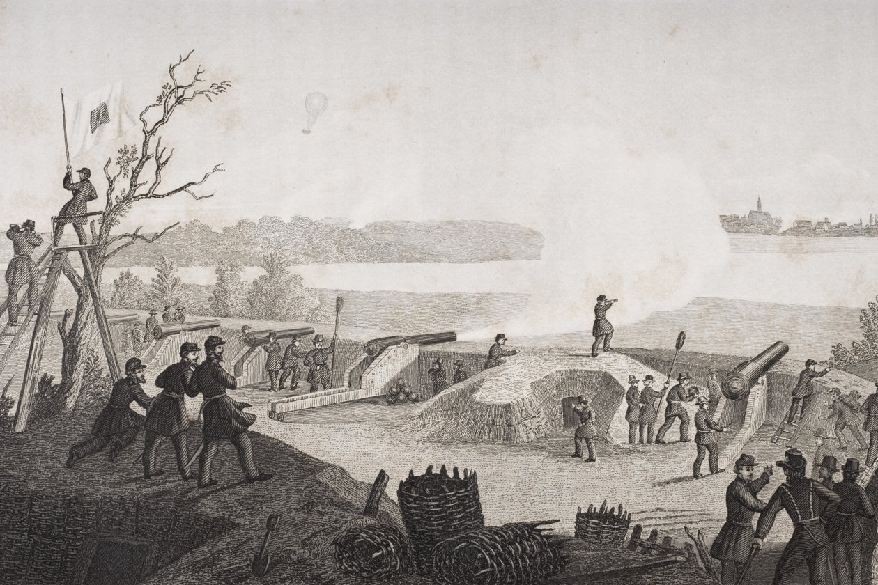 Belägringen av Yorktown, Virginia under det amerikanska inbördeskriget av Francis Schell
