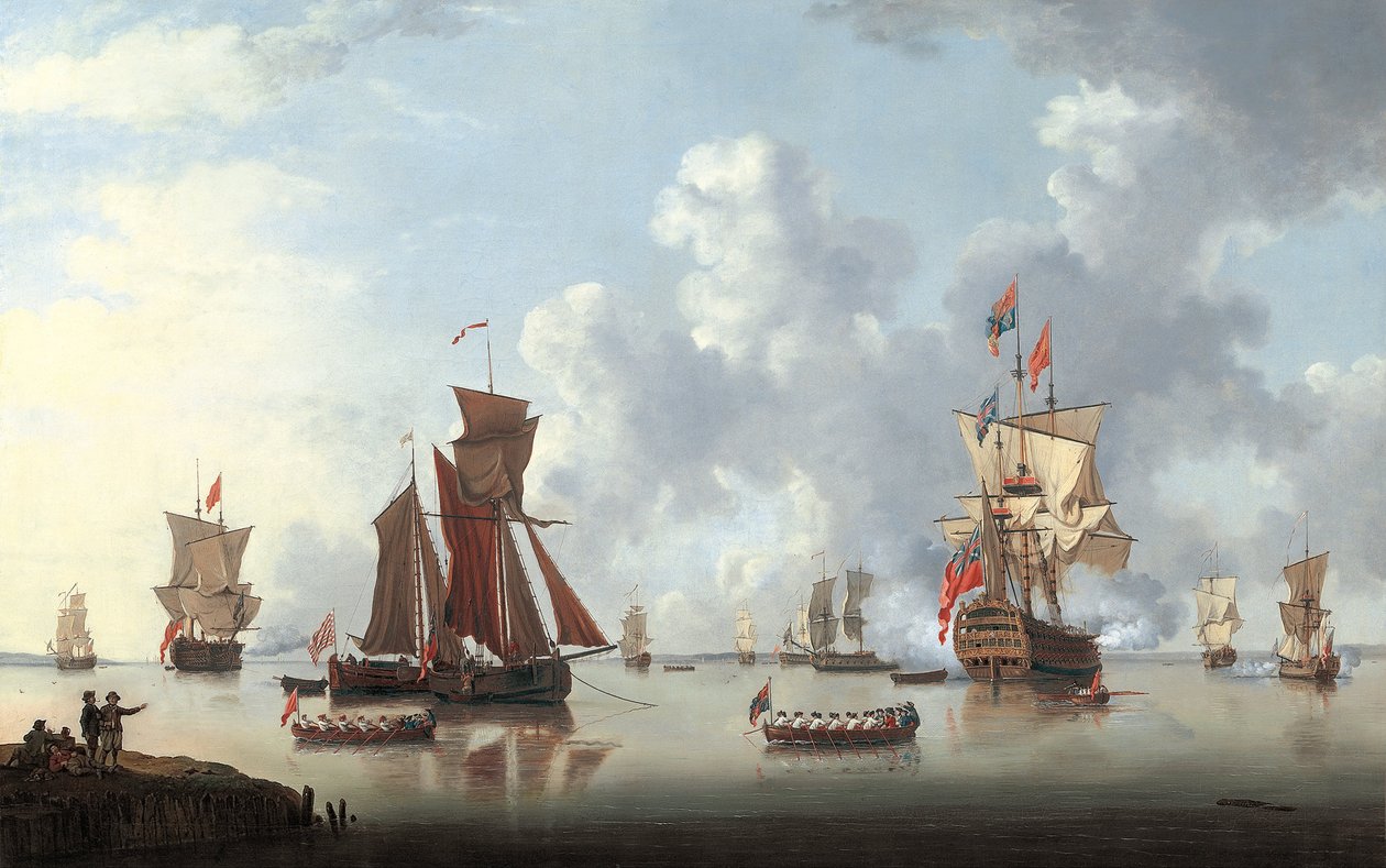 Sjömansprinsens landning vid Spithead av Francis Swaine