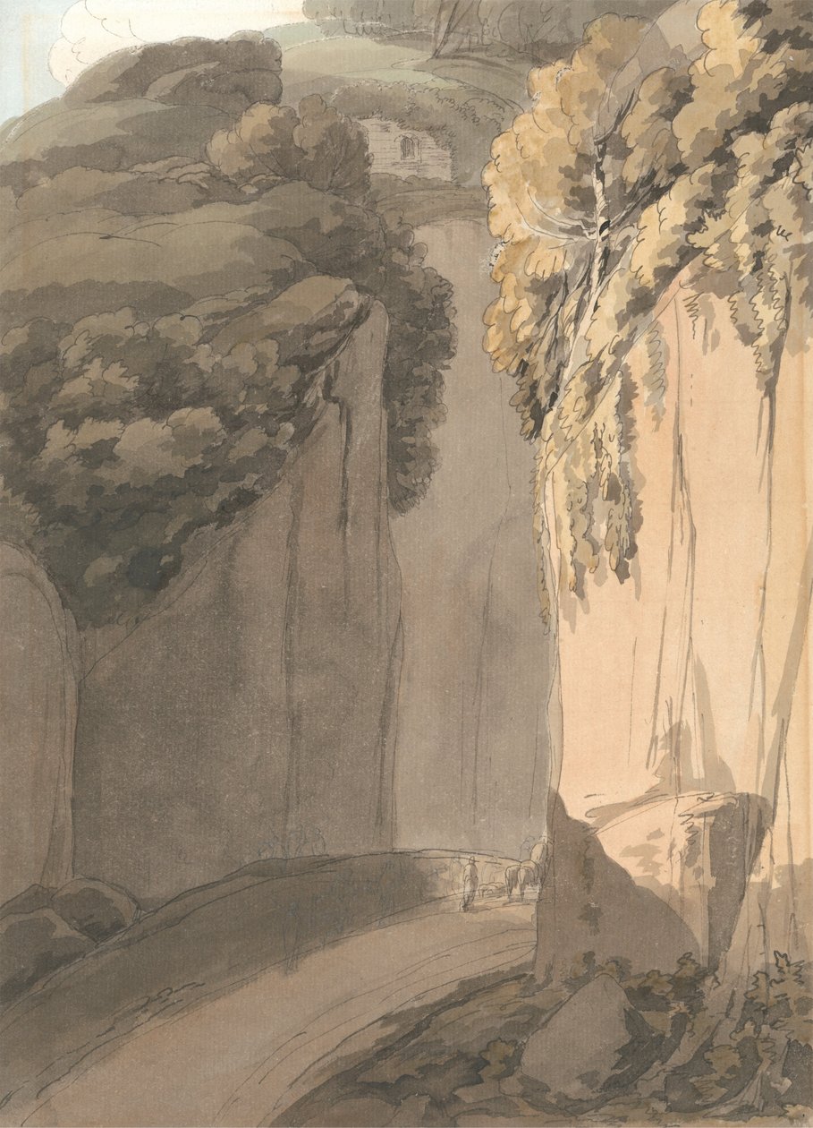 Ingång till grottan i Posillipo, Neapel av Francis Towne