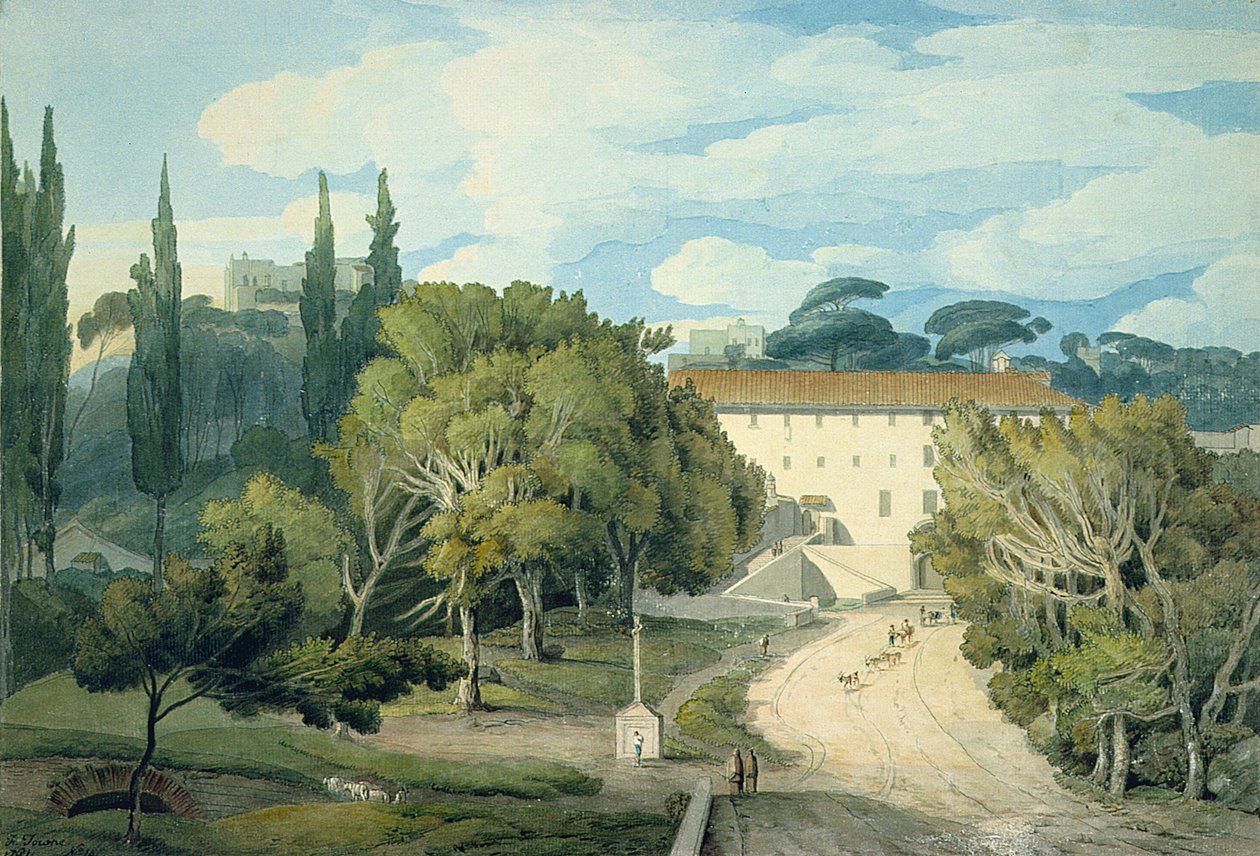Klostret St. Eufebio, nära Neapel (akvarell) av Francis Towne