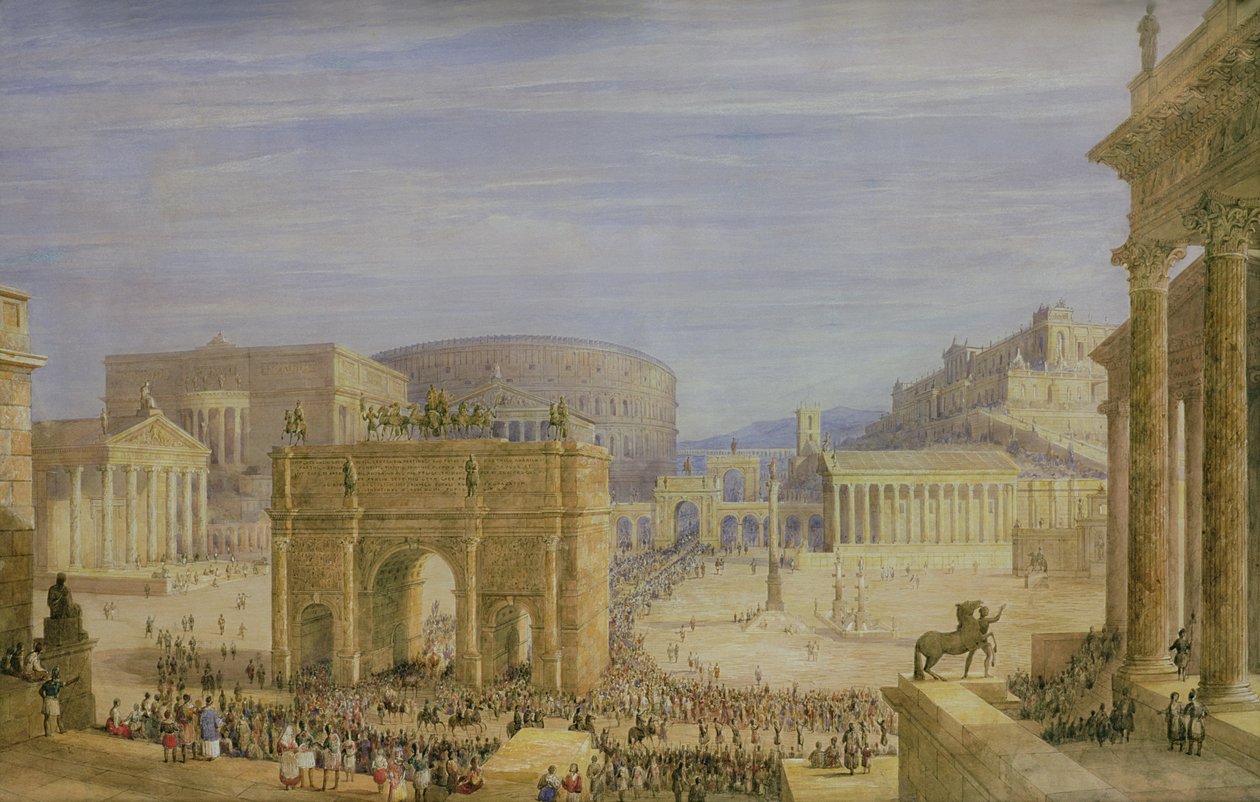 Forum Romanum (wc på papper) av Francis Vyvyan Jago Arundale