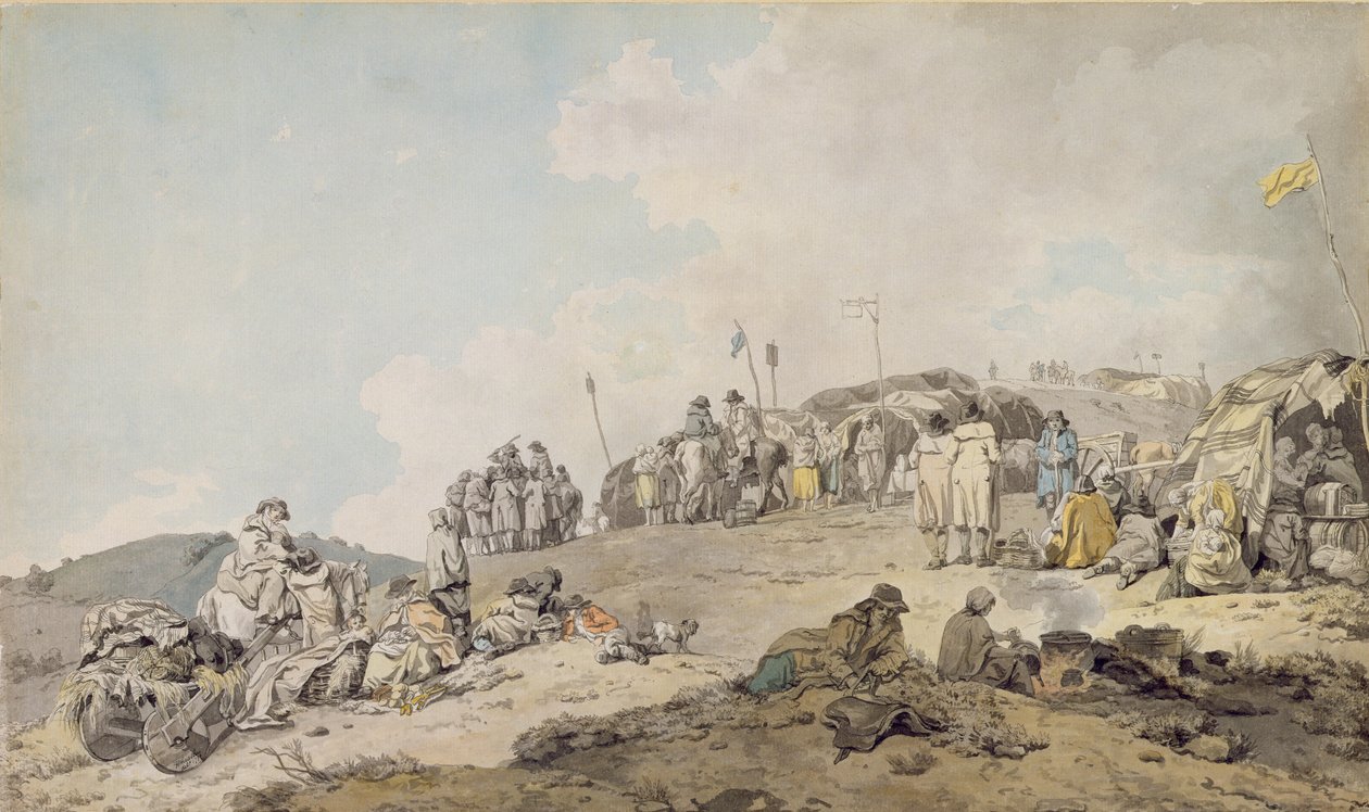 Donnybrook Fair, 1782 (penna, bläck och wc på papper) av Francis Wheatley
