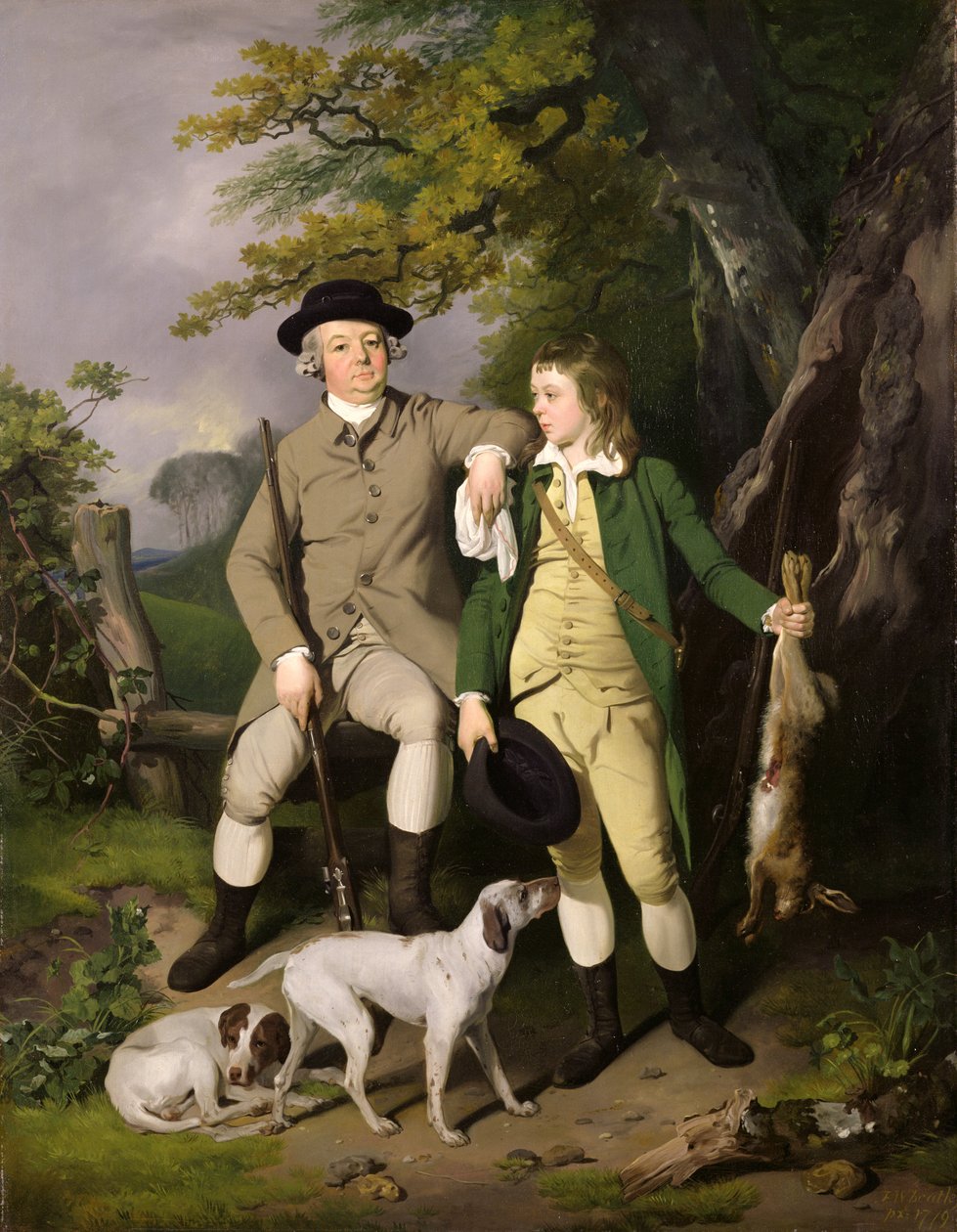 Porträtt av en idrottsman med sin son, 1779 av Francis Wheatley