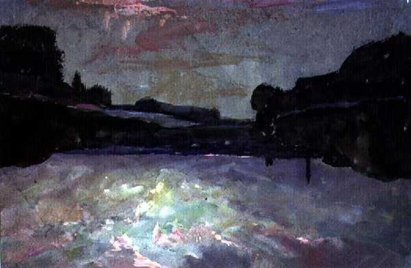 Flod-solnedgång av Francis Abel William Taylor Armstrong