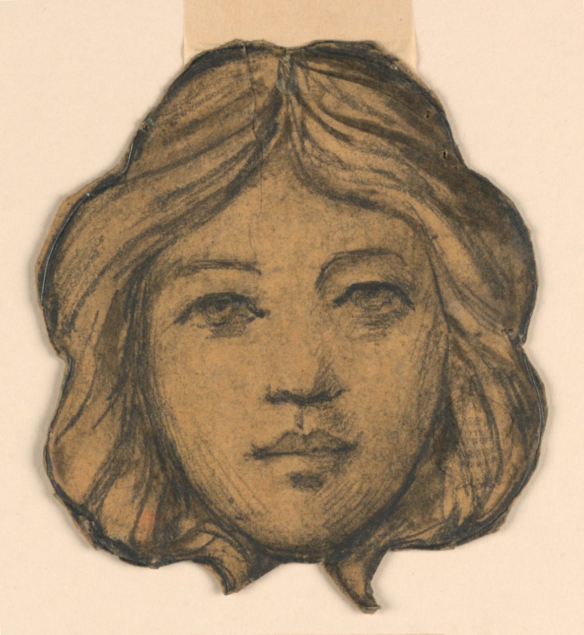 Head of a Woman (projekt för målat glas) av Francis Augustus Lathrop