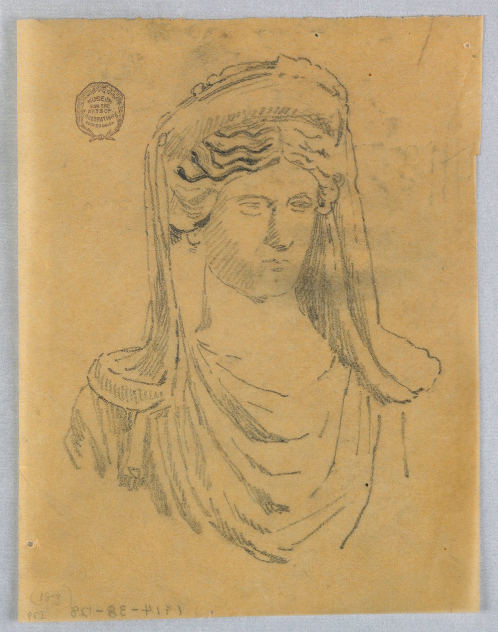 Skiss av byst av en kvinna av Francis Augustus Lathrop