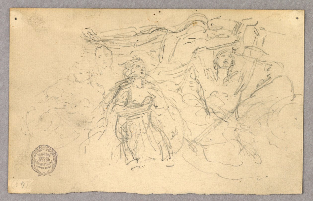 Skiss av figurgrupp för Ascension av Francis Augustus Lathrop