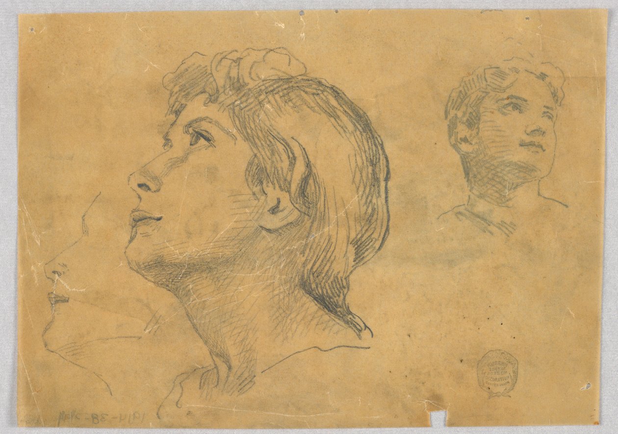 Skisser av två huvuden av Francis Augustus Lathrop