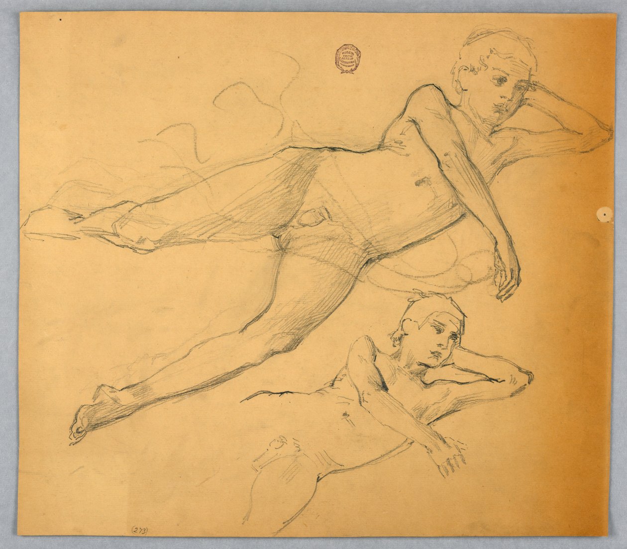 Studier av naken figur av Francis Augustus Lathrop
