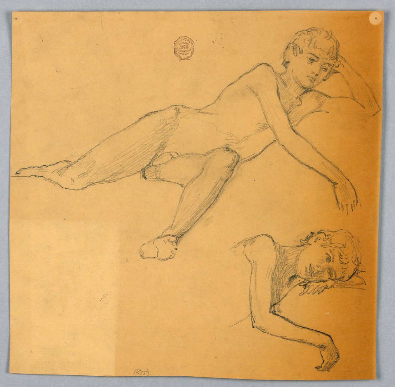 Studier av naken figur av Francis Augustus Lathrop