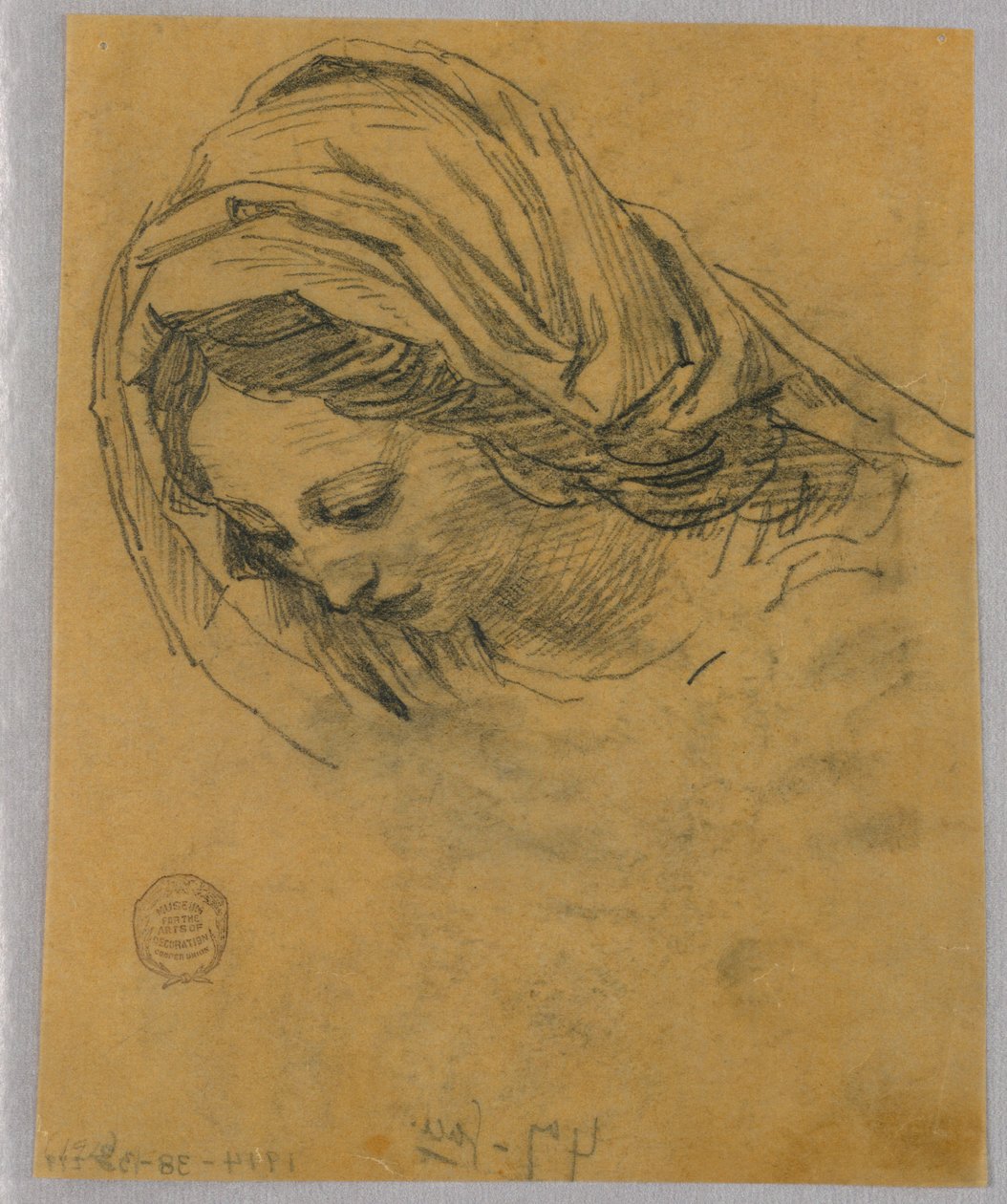 Studie för chef för Madonnan av Francis Augustus Lathrop