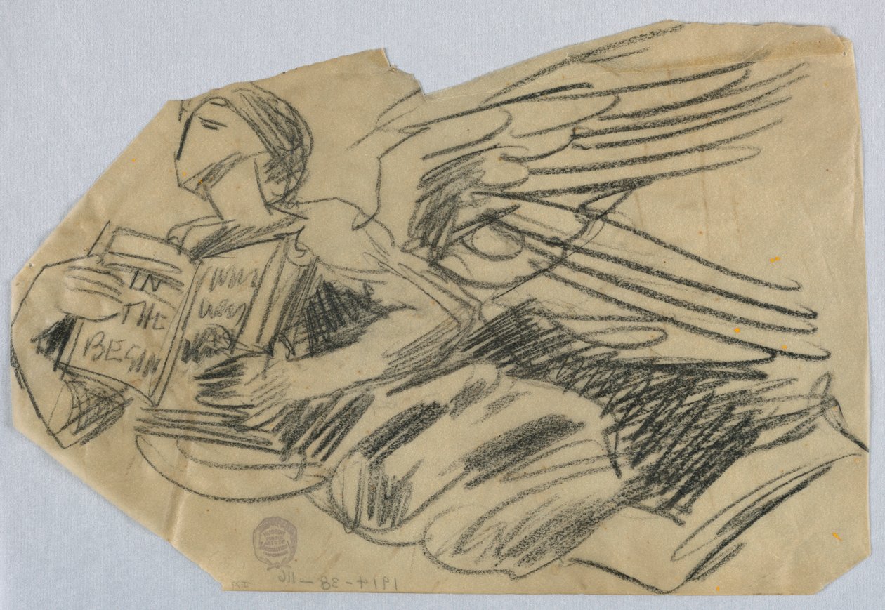 Studie av ängel med en bok av Francis Augustus Lathrop