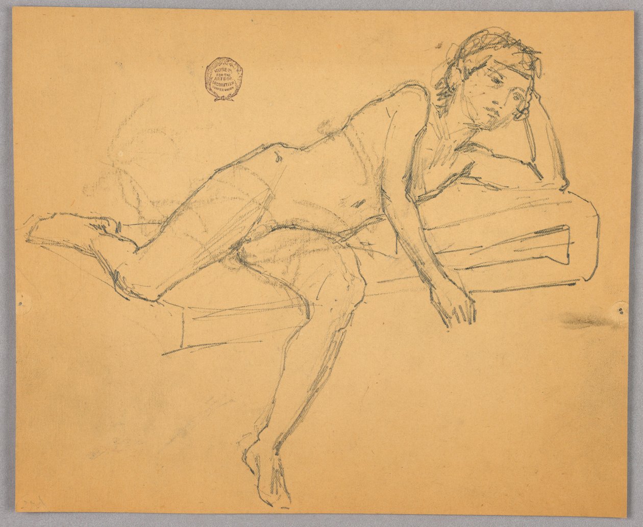Studie av naken figur av Francis Augustus Lathrop